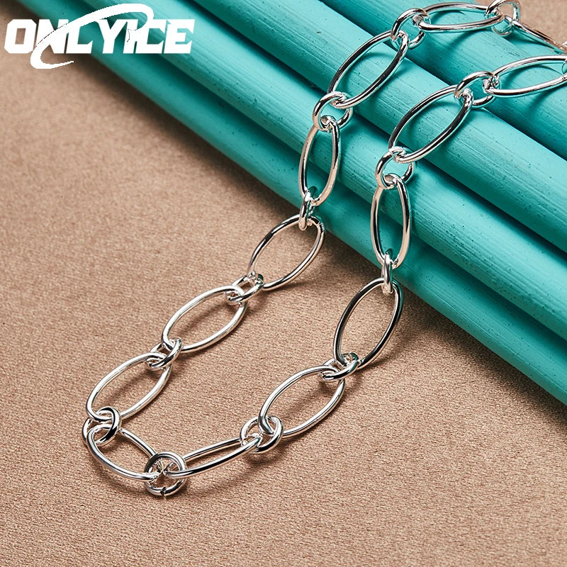 18 Inch Chain 925 Sterling Silver OT Buckle Necklace Charm Jewelry
