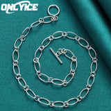 18 Inch Chain 925 Sterling Silver OT Buckle Necklace Charm Jewelry
