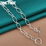 18 Inch Chain 925 Sterling Silver OT Buckle Necklace Charm Jewelry
