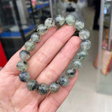 African Prehnite Natural Stone Bracelet Elastic Charm Jewelry