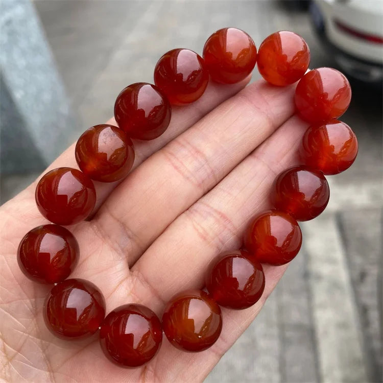 Carnelian Agate Stone Bracelet Elastic Charm Jewelry