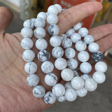 White Howlite Stone Bracelet for Women Men Charm Jewelry