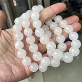 High Jade Natural Stone Bracelet Elastic For Women Men Charm Jewelry Gift