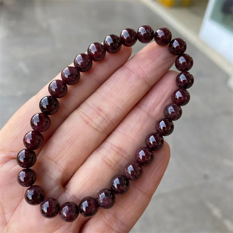 High Wine Garnet Stone Bracelet Elastic Charms Jewelry Party