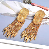 Long Tassel Chain Drop Earrings Statement Metal Jewelry For Women