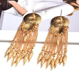 Long Tassel Chain Drop Earrings Statement Metal Jewelry For Women