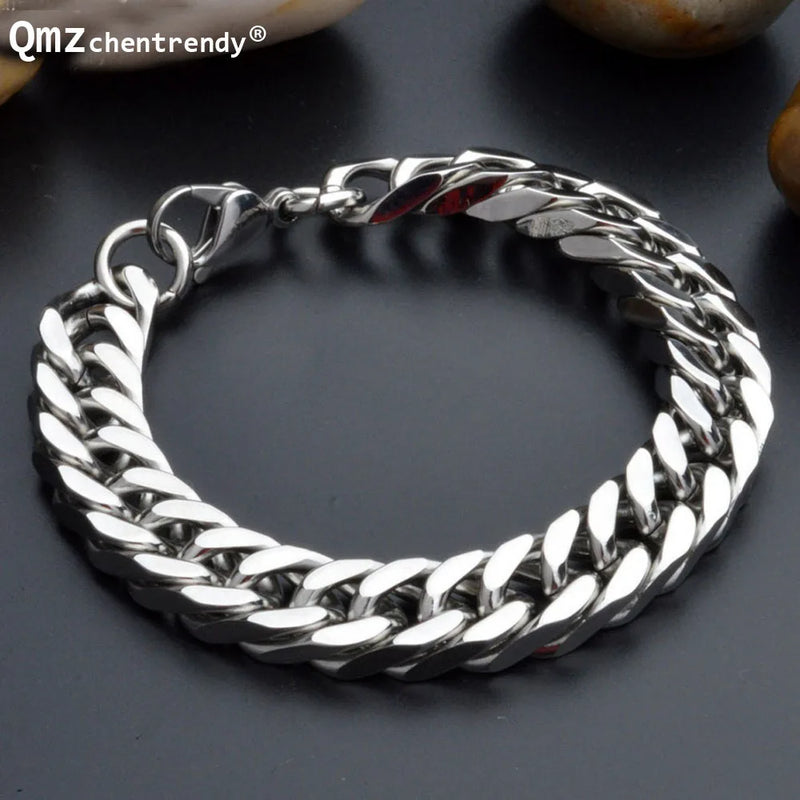 Stainless Steel Cuban Chain Bracelet Bangle for Men