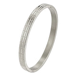 Stereo Line Rectangle Stainless Steel Bracelet Love Bangle