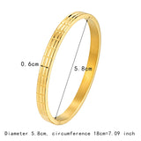 Stereo Line Rectangle Stainless Steel Bracelet Love Bangle