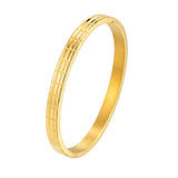 Stereo Line Rectangle Stainless Steel Bracelet Love Bangle