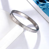 Stereo Line Rectangle Stainless Steel Bracelet Love Bangle