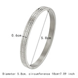 Stereo Line Rectangle Stainless Steel Bracelet Love Bangle