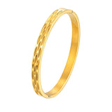 Water Drop Concave Stainless Steel Bracelet Bangle