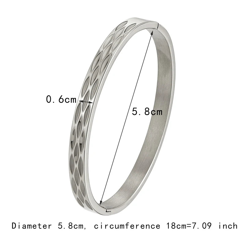 Water Drop Concave Stainless Steel Bracelet Bangle