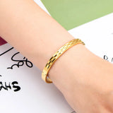 Water Drop Concave Stainless Steel Bracelet Bangle