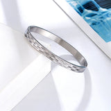 Water Drop Concave Stainless Steel Bracelet Bangle