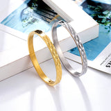 Water Drop Concave Stainless Steel Bracelet Bangle