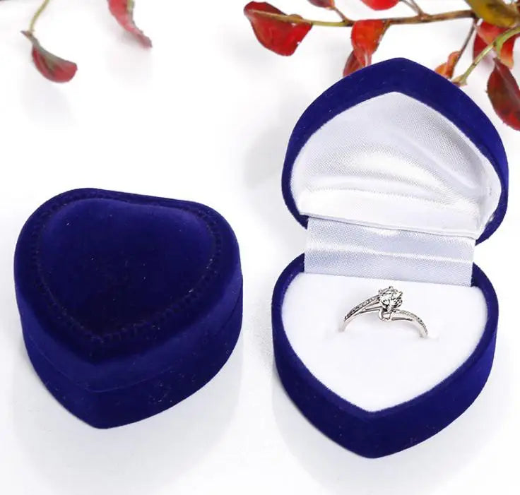 Velvet Ring and Earring Jewelry Box