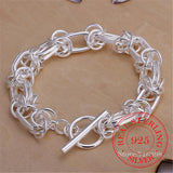925 Sterling Silver Dragon Style Bracelet Charm Chain Jewelry