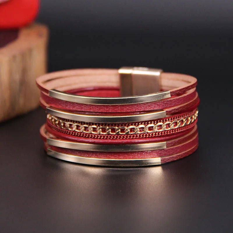 Bohemian Multi-Layer Bangle Ethnic Golden Bracelet Jewelry