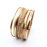 Bohemian Multi-Layer Bangle Ethnic Golden Bracelet Jewelry