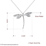 Silver Dragonfly Pendant Necklace For Women