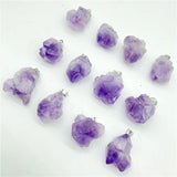 Natural Stone Quartz Purple Crystal Raw Ore Amethyst Pendant