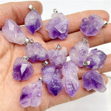 Purple Crystal Raw Ore Amethyst Pendant