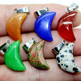 Howlite Stone Necklace Pendant Tiger Eye Crystal Moon Charms Pendants