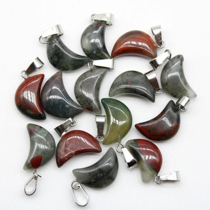Howlite Stone Necklace Pendant Tiger Eye Crystal Moon Charms Pendants