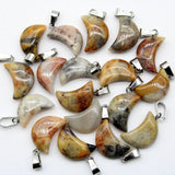Howlite Stone Necklace Pendant Tiger Eye Crystal Moon Charms Pendants