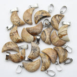 Howlite Stone Necklace Pendant Tiger Eye Crystal Moon Charms Pendants