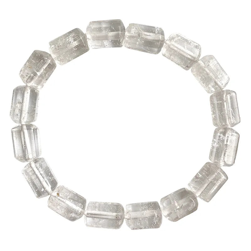 Natural Crystal Bracelet Barrel Beads Hand Row - Stone Jewelry