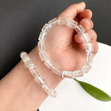 Natural Crystal Bracelet Barrel Beads Hand Row - Stone Jewelry