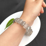 Gray Crystal Bracelet Faceted Beads Hand Row for Women Men