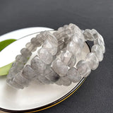 Gray Crystal Bracelet Faceted Beads Hand Row for Women Men
