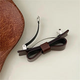 Retro 9cm Textured Bow Hairpin for Girls