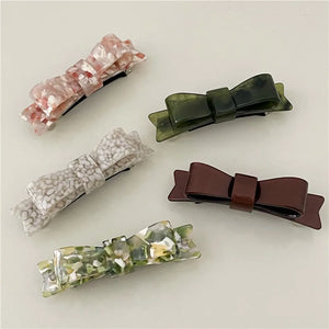 Retro 9cm Textured Bow Hairpin for Girls