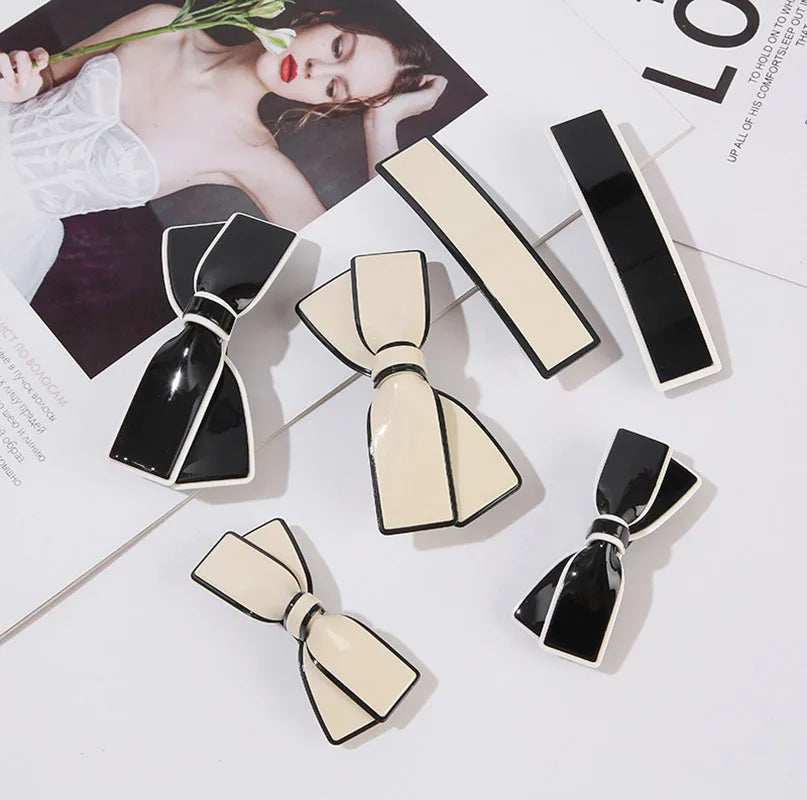 Vintage Bowknot Hairclip High Aceate Spring Clip Accessoires