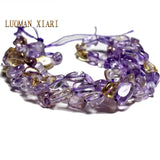 Irregular 5-8mm Natural Ametrines Purple Crystal Stone Beads 15''