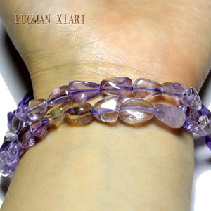 Irregular 5-8mm Natural Ametrines Purple Crystal Stone Beads 15''