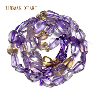 Irregular 5-8mm Natural Ametrines Purple Crystal Stone Beads 15''