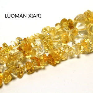 Natural Crystal Yellow Stone Beads 5-8mm for Jewelry Making 15''