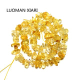 Natural Crystal Yellow Stone Beads 5-8mm for Jewelry Making 15''
