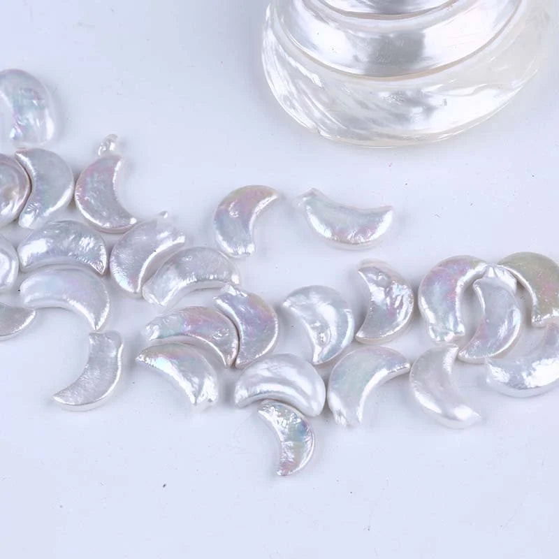 Irregular Moon Shape Freshwater Pearl Beads