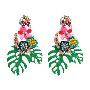 Multicolored Leaves Drop Earrings for Women