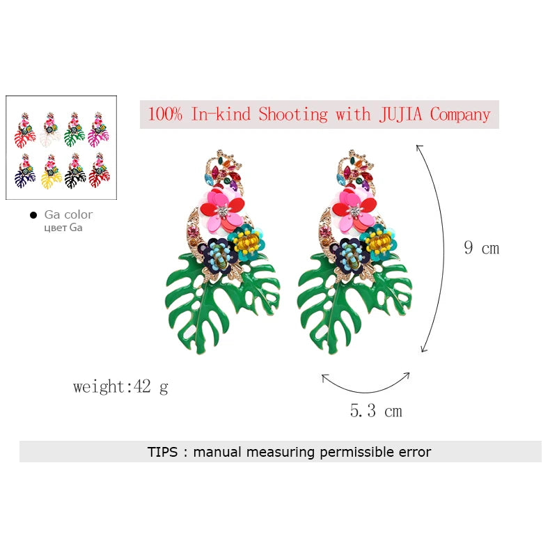Multicolored Leaves Drop Earrings for Women