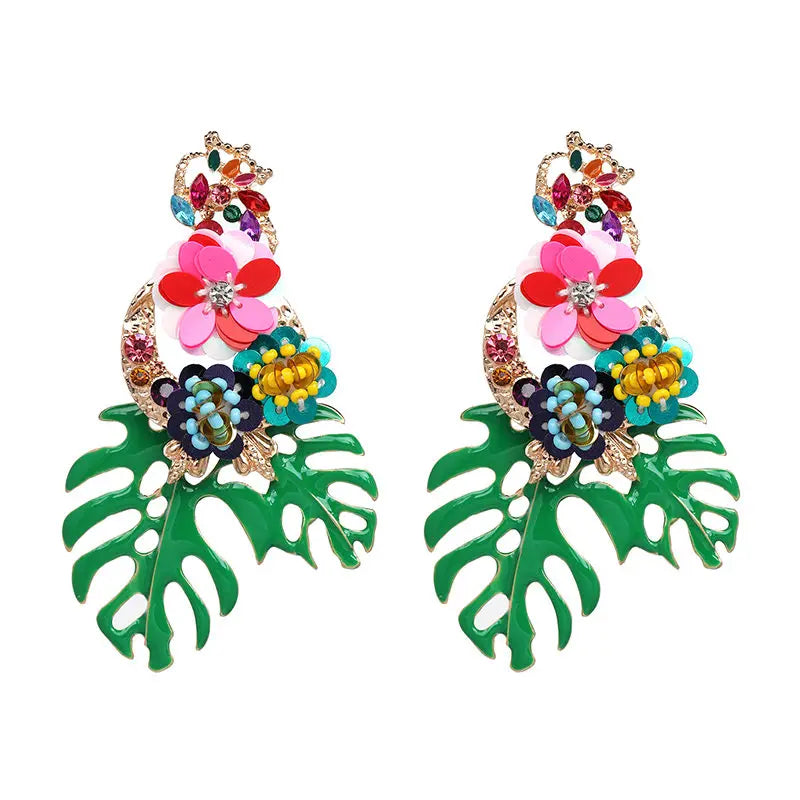 Multicolored Leaves Drop Earrings for Women