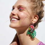 Multicolored Leaves Drop Earrings for Women