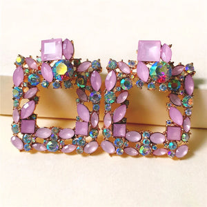 Rhinestone Dangle Earrings Lady Party Jewelry Collection